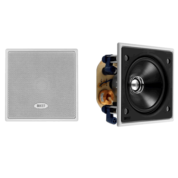 KEF Ci100QS UNI-Q speaker SQUARE In Wall or Ceiling - Click Image to Close